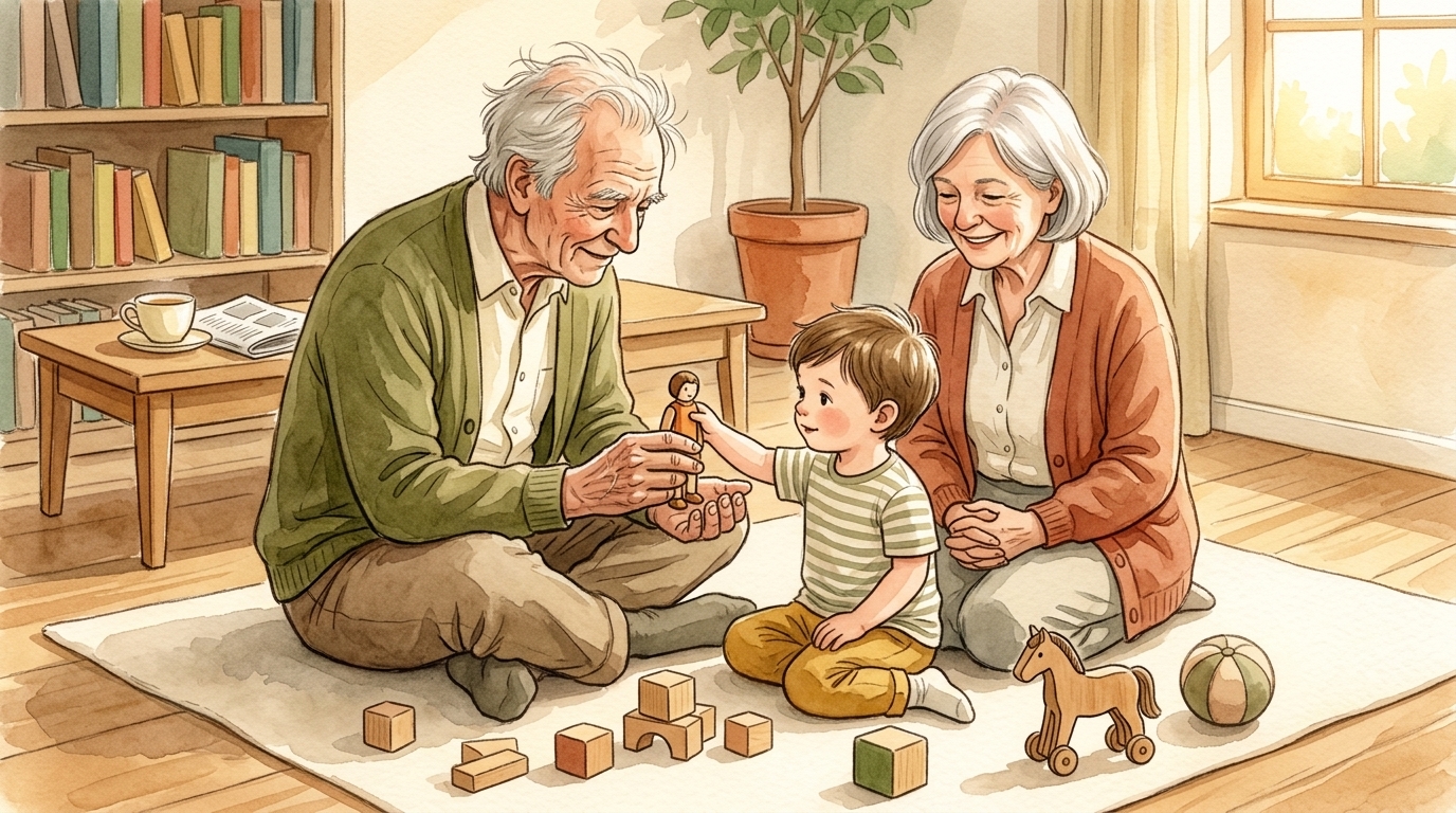 La prima "manina" della nostra vita da genitori: i nonni.